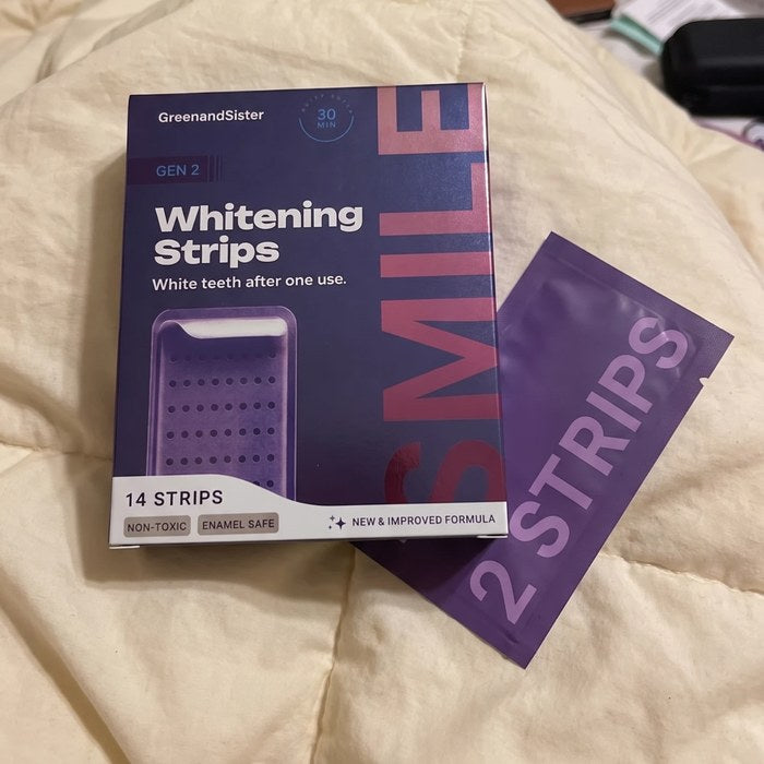 Photo of the whitening strips from Ella Morgan T.