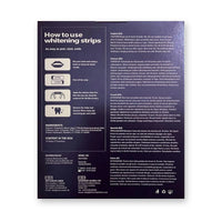 Back of the whitening strips box with directions, ingredients and contents (14 strips)