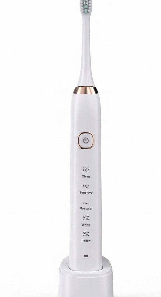 SmilePlax Sonic Electric Toothbrush – 5 Modes, Wireless Charging in Pearl White